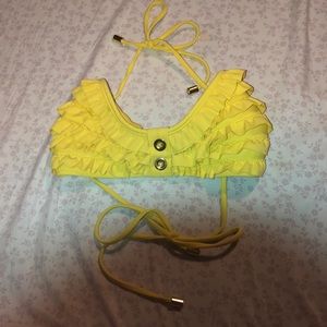 Yellow ruffle bikini top size small